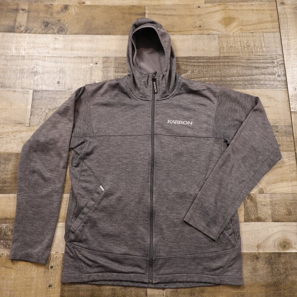 Karbon full zip hoodie sweater men's XL heather grey